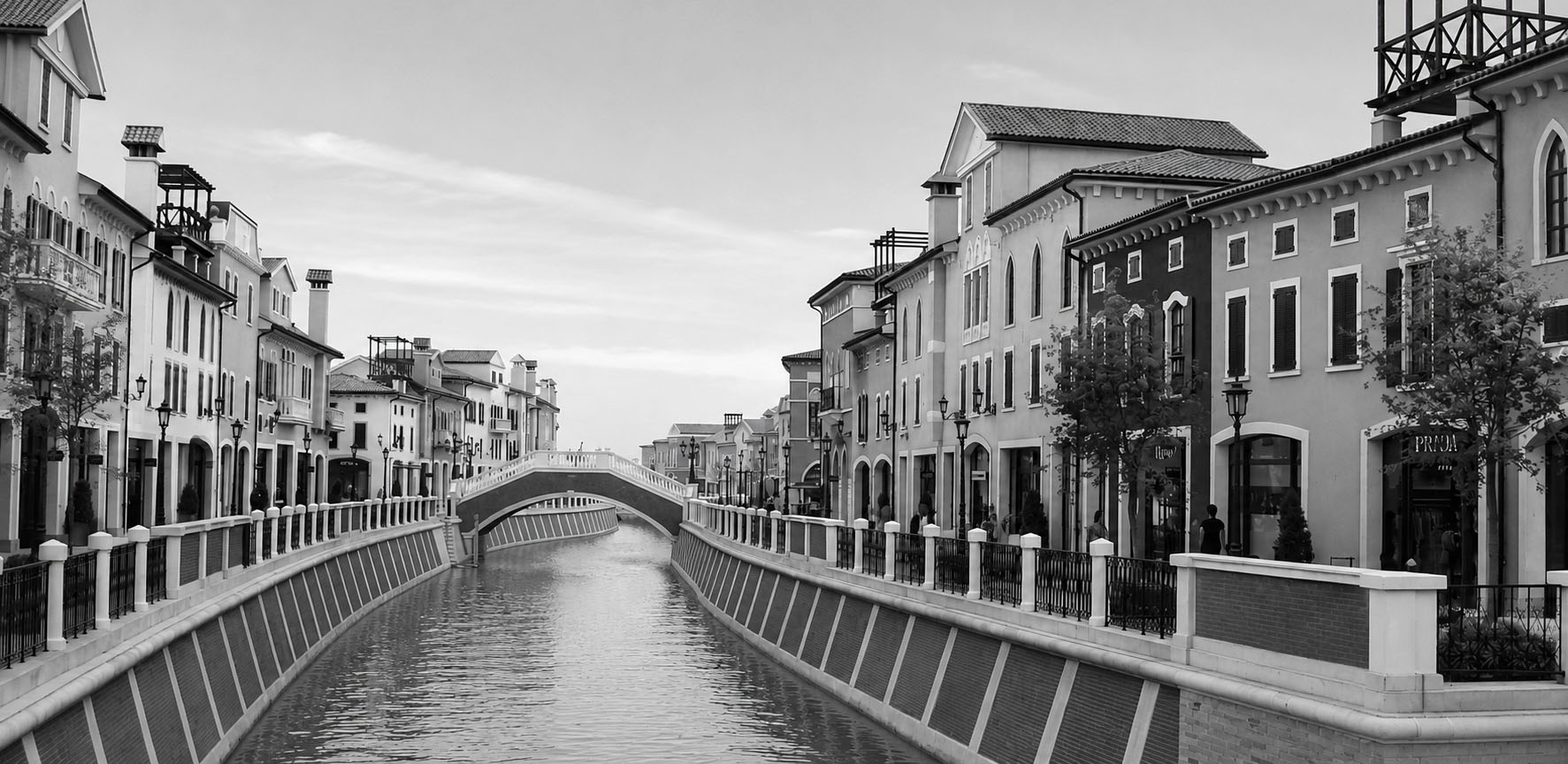 Modern buildings reflected in water